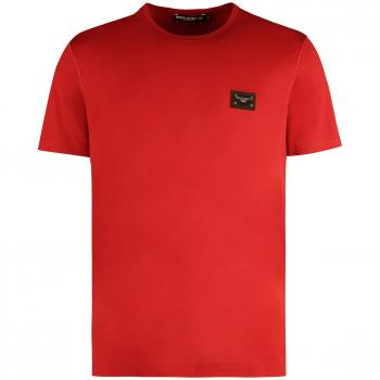 Dolce & Gabbana Red Cotton Crew-Neck T-Shirt