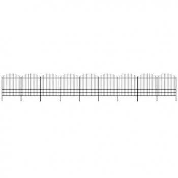 Recinzione Giardino Punta a Lancia 1,75-2 m x 15,3 m Acciaio Nera Vidaxl