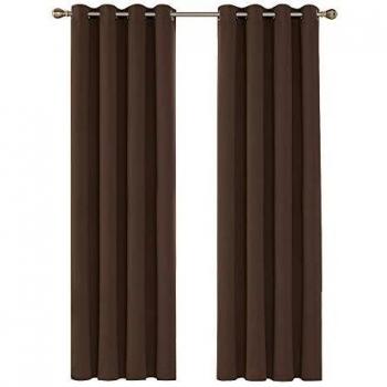 Deconovo Ösenvorhang Kälteschutz 245x140 cm Braun 2er Set