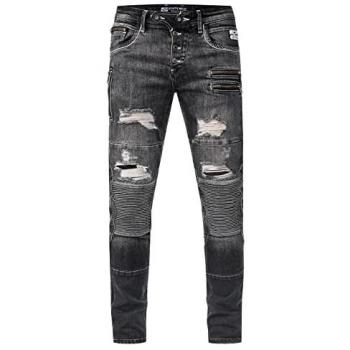 Herren Slim-fit-Jeans RUSTY NEAL MISATO, Größe 33/32, dunkelgrau, modischer Used-Look