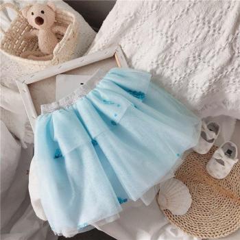 Jupe de Danse Tutu Princesse Pailletée Bleue pour Filles