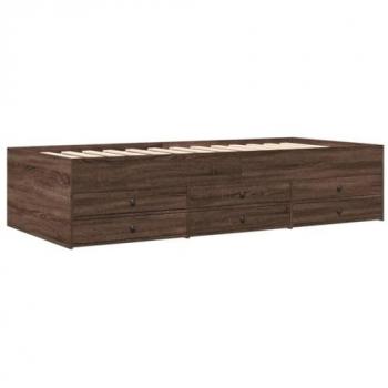 Brown Oak Daybed with Drawers 75x190 cm Small Single vidaXL