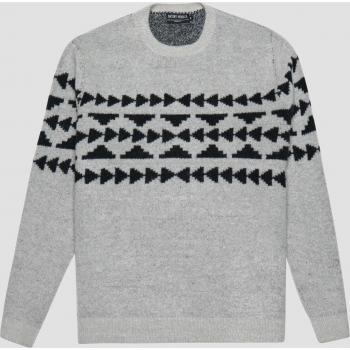 Suéter de hombre en mezcla de mohair, ajuste regular y patrón geométrico