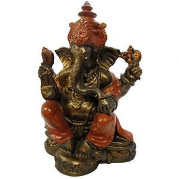 Ganesha in stile indiano dipinta a mano color rossiccio