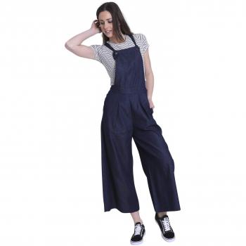 Ladies Indigo Wide Leg Bib Dungarees – Bluebell
