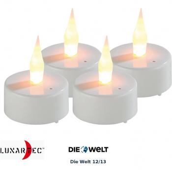 4x LED-Teelicht von Lunartec mit beweglicher Flamme und Luftzugsensor