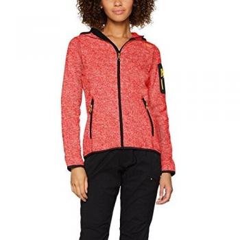 CMP Chaqueta de Forro Polar con Capucha 3H19826, Mujer, Rojo