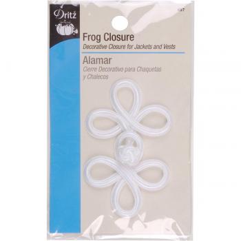 Dritz 3 Loop Frog Closure, White, 7.62 cm