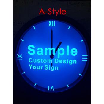 Cocktails & Dream Bar Wall Clock with RGB 5050 LED Neon Light