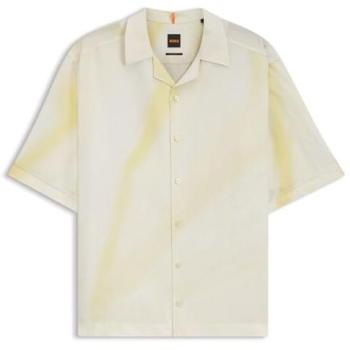 LAPISY Gelbe Relaxed Fit Shirt – Baumwolle & Leinenmix für Herren (3XL)
