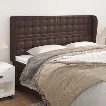 VidaXL Testiera Marrone 163x23x118/128 – Tessuto Similpelle