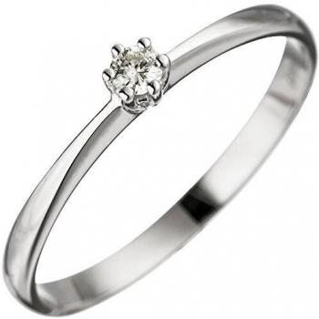 Eleganz in Gold: JOBO 585 Weißgold-Diamantring Größe 54