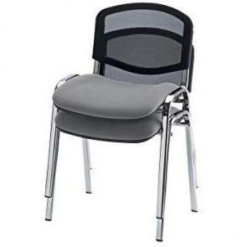 Stapelbarer Besucherstuhl mit ergonomischer Rückenlehne