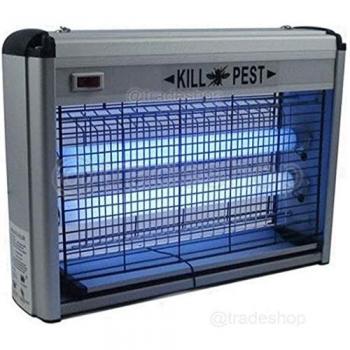 Trade Shop zanzariera elettrica a due lampade fluorescenza 12W BK‑L12 per interno ed esterno