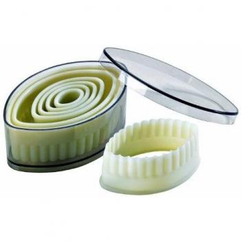 Boîte de découpoirs ovales cannelés en plastique