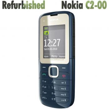 Black Nokia C2‑00 Refurbished Phone – Simple Set, 90% New