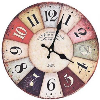 Vintage Wall Clock Flower 30 cm