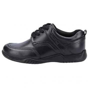 Hush Puppies Harvey Senior Black Leather School Sneakers