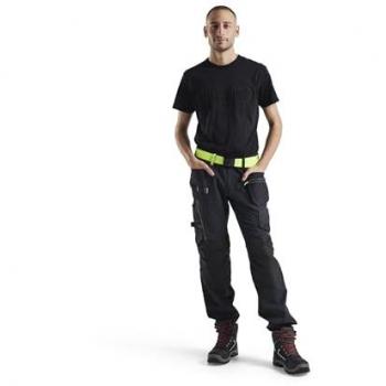 Pantalon De Travail Artisan Stretch 4d 1522 – Noir/jaune Fluo Xl – Fr(50) – Se(c56) – Standards