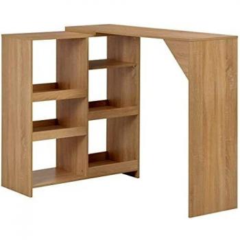 VidaXL Bar Table with Moveable Shelf Oak 54.3x15.4x43.3