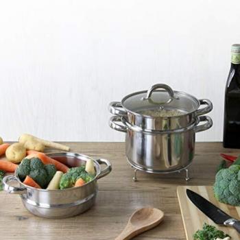 SQ Pro 3 Tier Glass Lid Steam Cooker with Stainless Steel Body