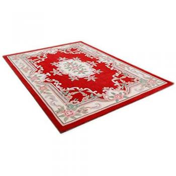 Handgetufteter Teppich Ming, Größe 60 x 90 cm, Farbe Rot