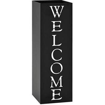 Umbrella Stand, Welcome Style, Steel, Black, vidaXL