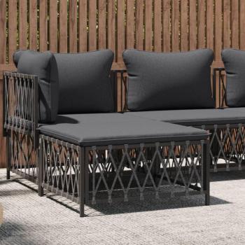 Coussin de repose-pied pour patio, tissu anthracite