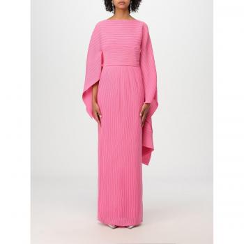 Abito Rosa Plissettato in Crepe