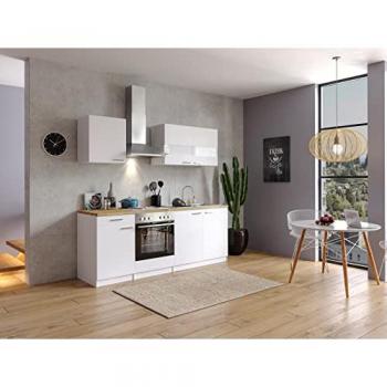 Blocs cuisine intégrés Malia 210 cm Blanc Respekta Kitchenette