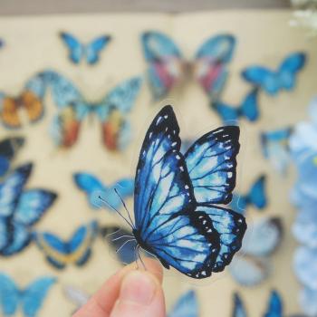 Pack of 38 Blue & Yellow Butterfly Design Stickers for Scrapbooking