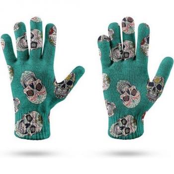 Gants de jardinage et d'équitation pour femmes avec imprimé crâne