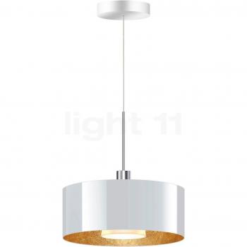 Bruck Cantara Hängelampe, chrom glänzend/glas weiß/gold
