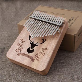 Kalimba 17-Key Musical Instrument Thumb Piano Mahogany with Learning Book and Tuner