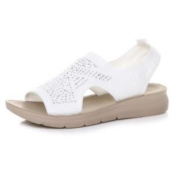 Summer Low Wedge Heel Slingback Diamond Comfort Sandals – Ajvani