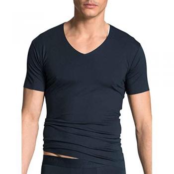 Shirttop CALIDA Clean Line Gr. L (52/54), blau (schwarz sapphire), Herren