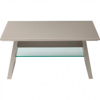 LEONARDO Couchtisch Cube, mit Sicherheitsglas und edlem MDF Holz, Breite 90 cm