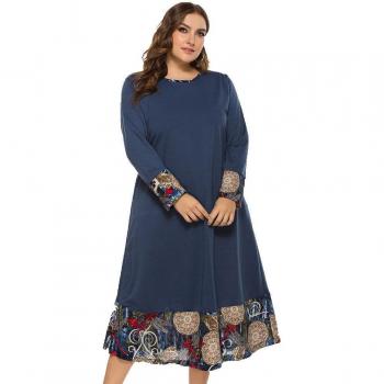 TUHAO WM01 Vestido Suelto de Manga Larga