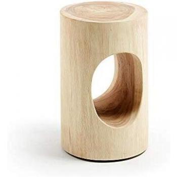 Halker Tavolino in legno massello di mungur ø 30 cm
