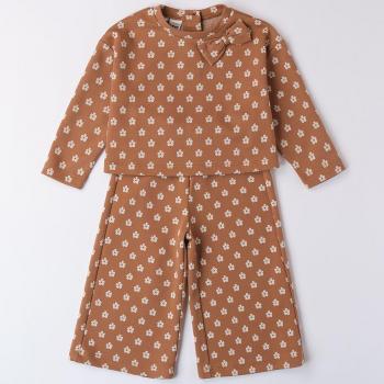 Completo bambina Ido fantasia floreale beige