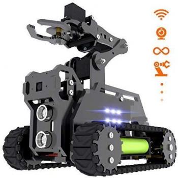Adeept RaspiTank AI Robot with 6-DoF Manipulator and OpenCV Tracking for Raspberry Pi