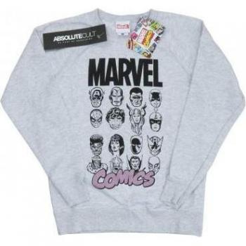 Marvel Ladies Grey Comics Multi-Head Sweatshirt