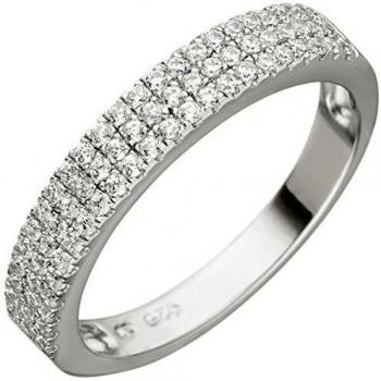 Silber-Damenring JOBO – 925 Sterling, 69 Zirkonia, Größe 50
