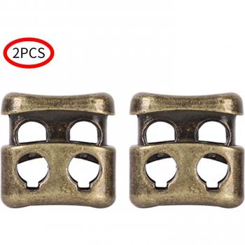 Tapón de bloqueo de cordón con clip de palanca, aleación cuboide, 4mm, 2 unidades