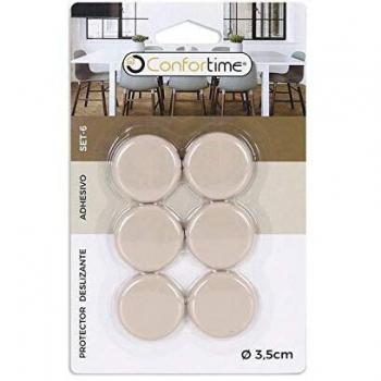 Protectores para Patas de Sillas CONFORTIME, Adhesivos, 3.5 cm, Paquete de 6