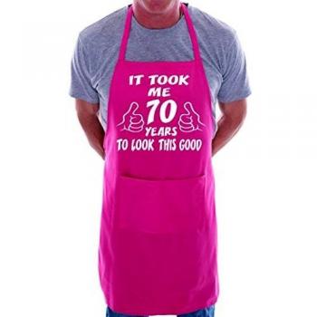 70th Anniversary BBQ Apron – “It Took 70 Years” Pink Novelty