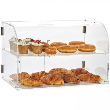 Vitrine à gâteaux VEVOR, présentoir acrylique à 2 niveaux pour boulangeries avec porte arrière