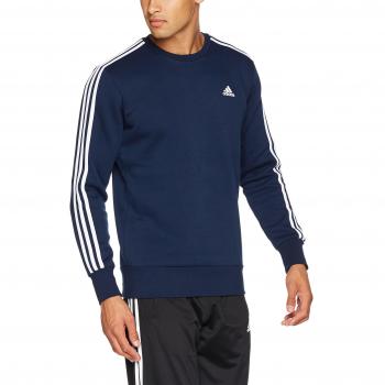 Adidas Ess 3S Crew B, Felpa Uomo, Blu Scuro