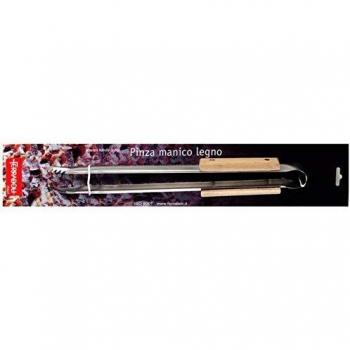 Accessorio Barbecue Pinza in Acciaio con Manico Legno