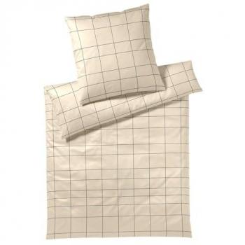 Elegante „Cross“ Bettwäsche – Beige, Mako Satin, Hautkomfort